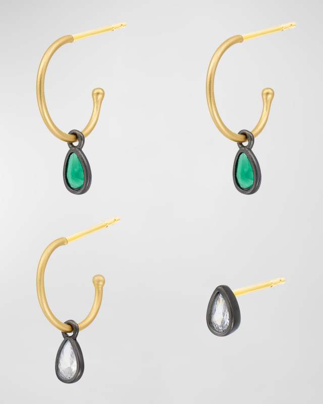 Hoop and Stud Earrings, Set of 4
